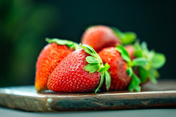 strawberries on a table