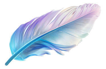 The model has rich colors, intense reflections on the feathers, transparent background.