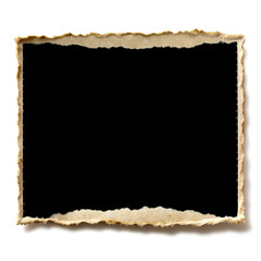 Obraz premium Black paper framed text torn in the shape of a rectangle Blank old paper template 