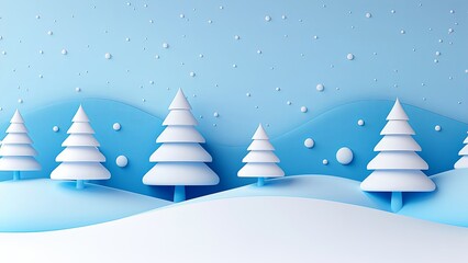 Blue background. Christmas tree. Minimalistic background. Blue. Christmas and New Year concept. Generate AI.