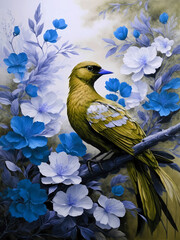 Elegant beautiful watercolor bird background for art design