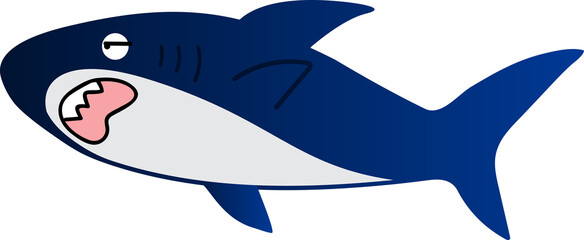 cute shark cartoon art, sea animal