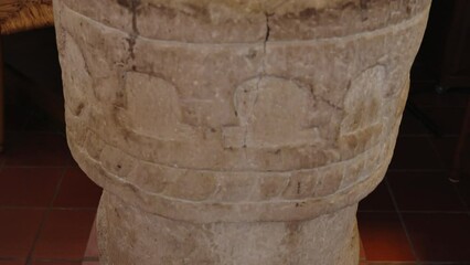 Baptismal Font In St. Brigitta Church, Dutch Reformed Church In Ommen 