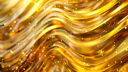Abstract background with golden wavy lines. 3d rendering, Glossy golden wavy texture, Glowing wallpaper with abstract shapes, Background with curvy shapes, abstract background of golden silk 
