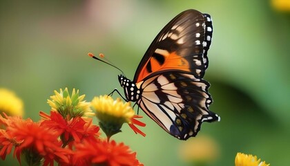 Fototapeta premium butterfly on flower