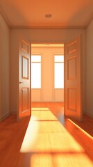 Warm Sunlight Streaming Through Open Doors