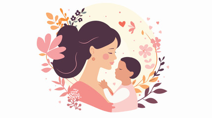 Isolated mother with baby design Vector illustration.