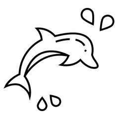 dolphin icon. dolphin vector symbol. 