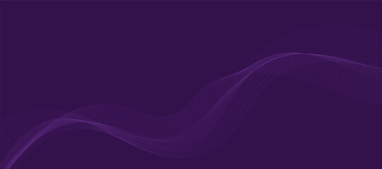 Purple background with flowing wave lines. Futuristic technology concept. Vector illustration
