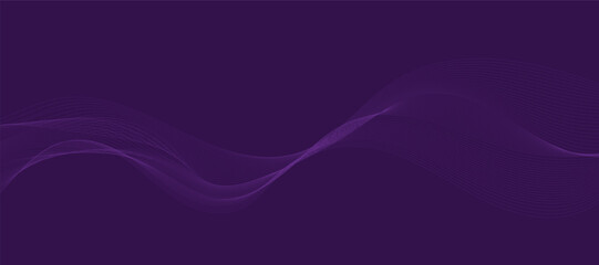 Purple background with flowing wave lines. Futuristic technology concept. Vector illustration
