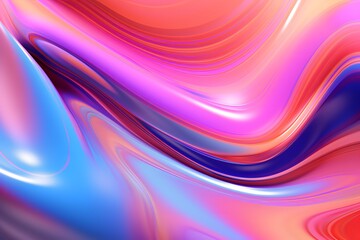 abstract fluid iridescent holographic curved wave in motion colorful, gradient design background, Generative AI
