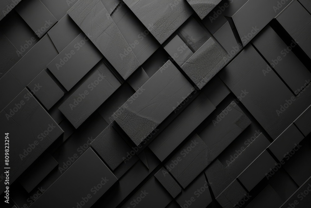 Wall mural geometric black abstract background modern design for business cards and posters digital art