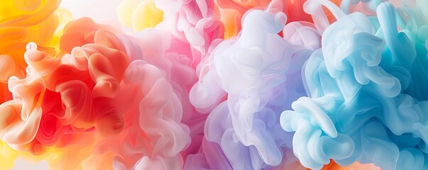 Fototapeta premium Colorful, abstract decals for nursery walls, resembling soft explosions, perfect for sparking little imaginations