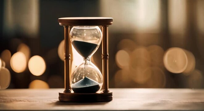 hourglass on the table