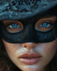 Beautiful Woman Adorned with a Mask