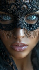 Beautiful Woman Adorned with a Mask