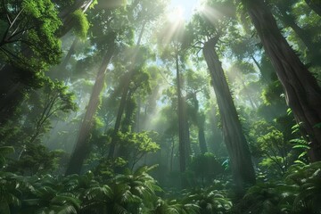 A dense jungle world is home to towering trees that reach into the stratosphere, studied for their rare medicinal compounds