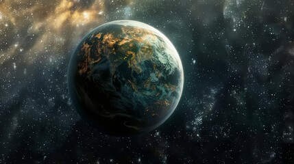 Obraz premium A newly charted planet offers gravity three times that of Earth, challenging human physical limits and architectural designs