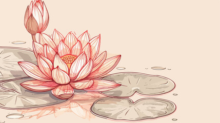 Lotus flower drawing isolated icon design vector illustration