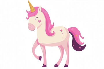 Minimalist Unicorn on White Background
