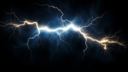 A Dynamic Display of Electrical Lightning Bolts Crisscrossing in the Dark Sky