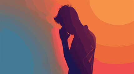 Male avatar vomiting silhouette style icon design