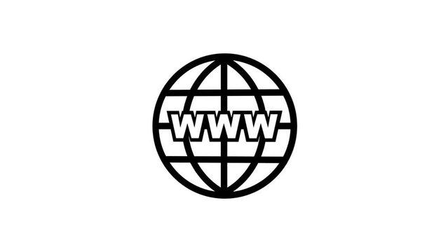 world wide web icon on white background
