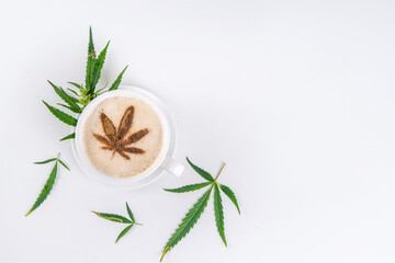 Cannabis hemp cbd coffee latte