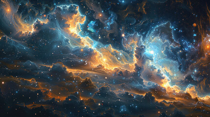 Obraz premium Bathe in the celestial light of higher consciousness, allowing it to illuminate the darkest corners of your soul, shining brightly amidst the cosmic tapestry of existence.