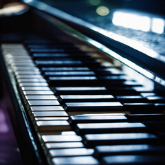 piano keys close up