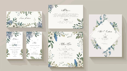 Wedding and married invitation set cards Vector illustration