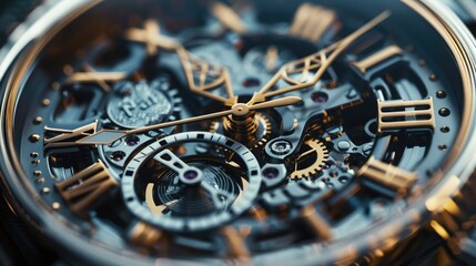 Luxury mechanical watch with exposed gears