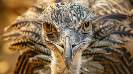 saudi wildlife, including a brown bird with a long gray beak and brown eyes, are seen in close - up