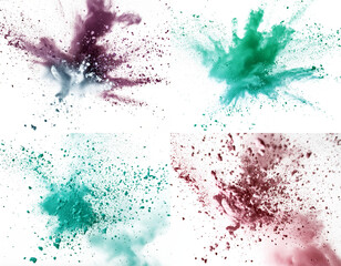 Colorful abstract paint splatter patterns on a dark background