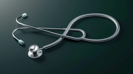 Professional stethoscope mockup on dark green, suitable for medical design projects. AI generative technology optimizes mockup photography.