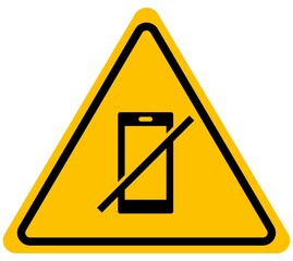 No cellphone allowed warning sign background vector
