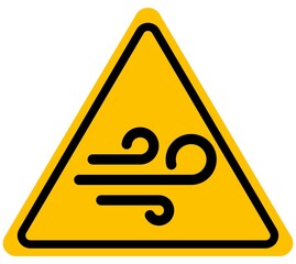 Strong wind warning sign background vector