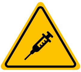 Syringe warning sign background vector