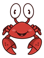 Big Red Crab cartoon characters with its claw. Best for sticker, logo, and mascot for seafood restaurant or summer themes