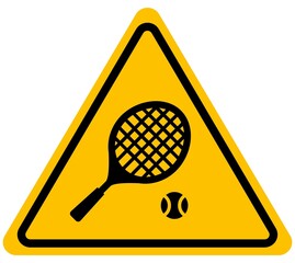 Tennis warning sign background vector