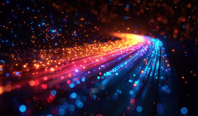 Obraz premium Business powerpoint presentation layout showing fiber optic cable, safe internet, television,