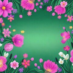 background with flowers illustration created with Generative AI technology