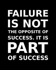Words Of Motivation Failure Is Not The Opposite Of Success It Is Part Of Success Simple Typography On Black Background
