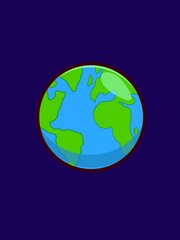 Cute cartoon earth, cartoon character earth.earth vactor illustration.