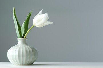 AI generated illustration of a white tulip in a vase
