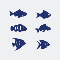 Fish and Fishing logo aquatic design animal vector illustration