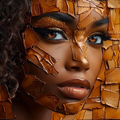 Portrait of beautiful african american woman with creative make up