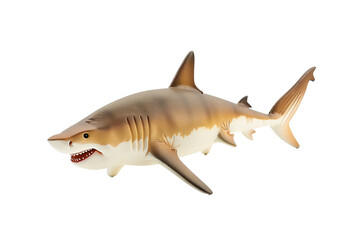 Tiger Shark Realistic Toy Model - Isolated on White Transparent Background, PNG
