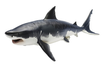 Realistic Great White Shark Model - Isolated on White Transparent Background, PNG
