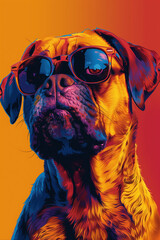  The Profile of A Dog Wearing Stylish Sunglasses Against A Single-Color Background